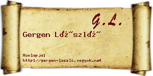 Gergen László névjegykártya