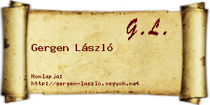 Gergen László névjegykártya
